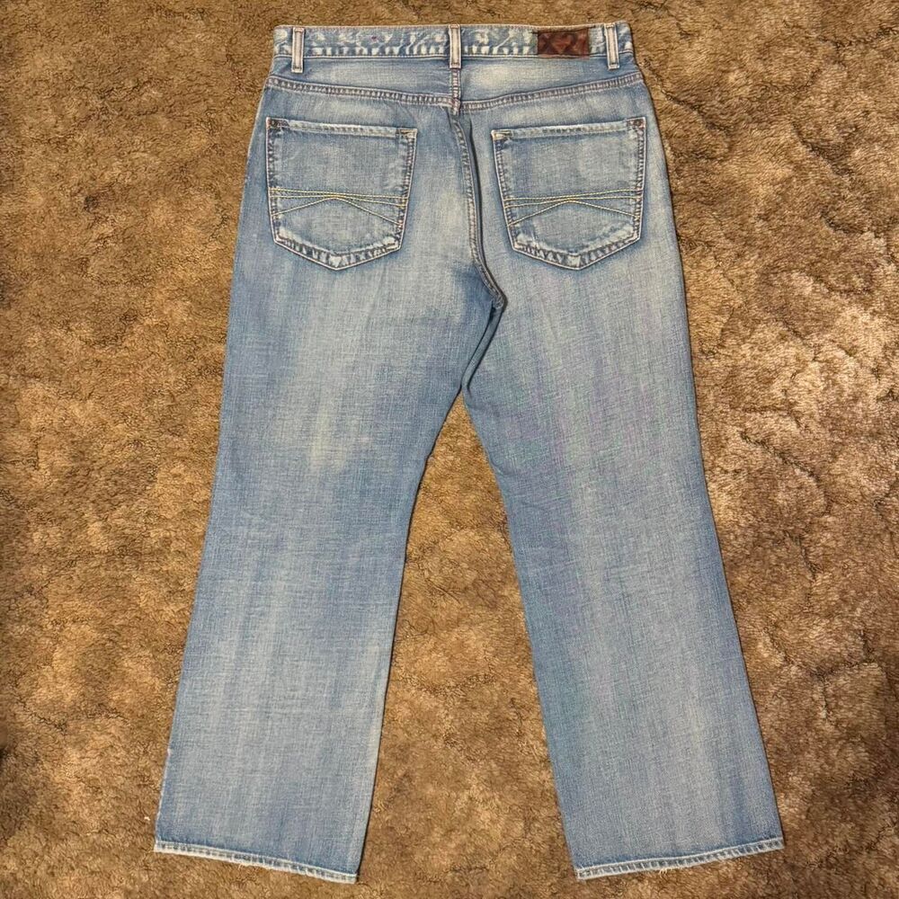 Vintage Y2K X2 Bootcut Jeans Light Wash Embroidered Pocket 36 x 30